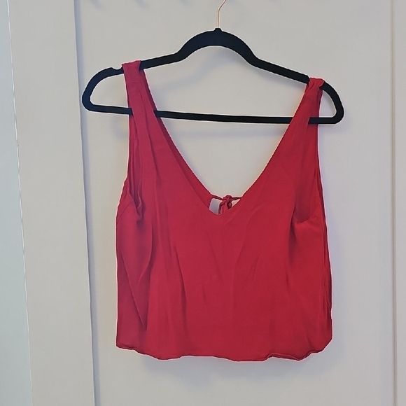 Wilfred Red Sleeveless Crop Tie Front Tank Top Size XS - Picture 1 of 5